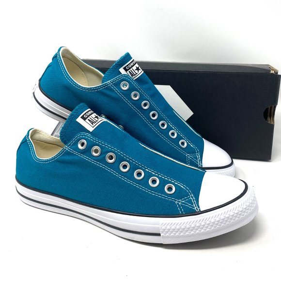 Converse Womens CTAS SLIP On Low Top Sneaker Blue Bright Spruce Size 6.5 170158F - Picture 9 of 11